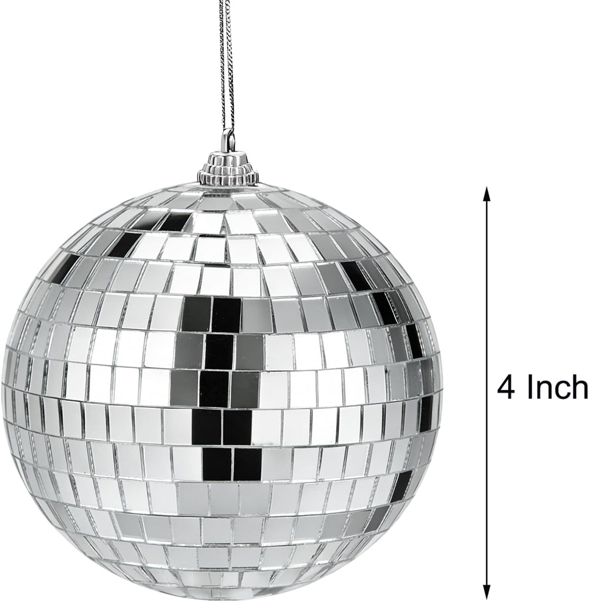 Set of nine silver disco balls arranged together