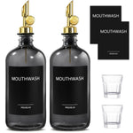 Mouthwash Dispenser for Bathroom, Glass Mouthwash Dispenser with Cup, Mouth Wash Container Bottle with Cup, Refillable Mouthwash Decanter, Clear,17oz,2 Pack - Image 13