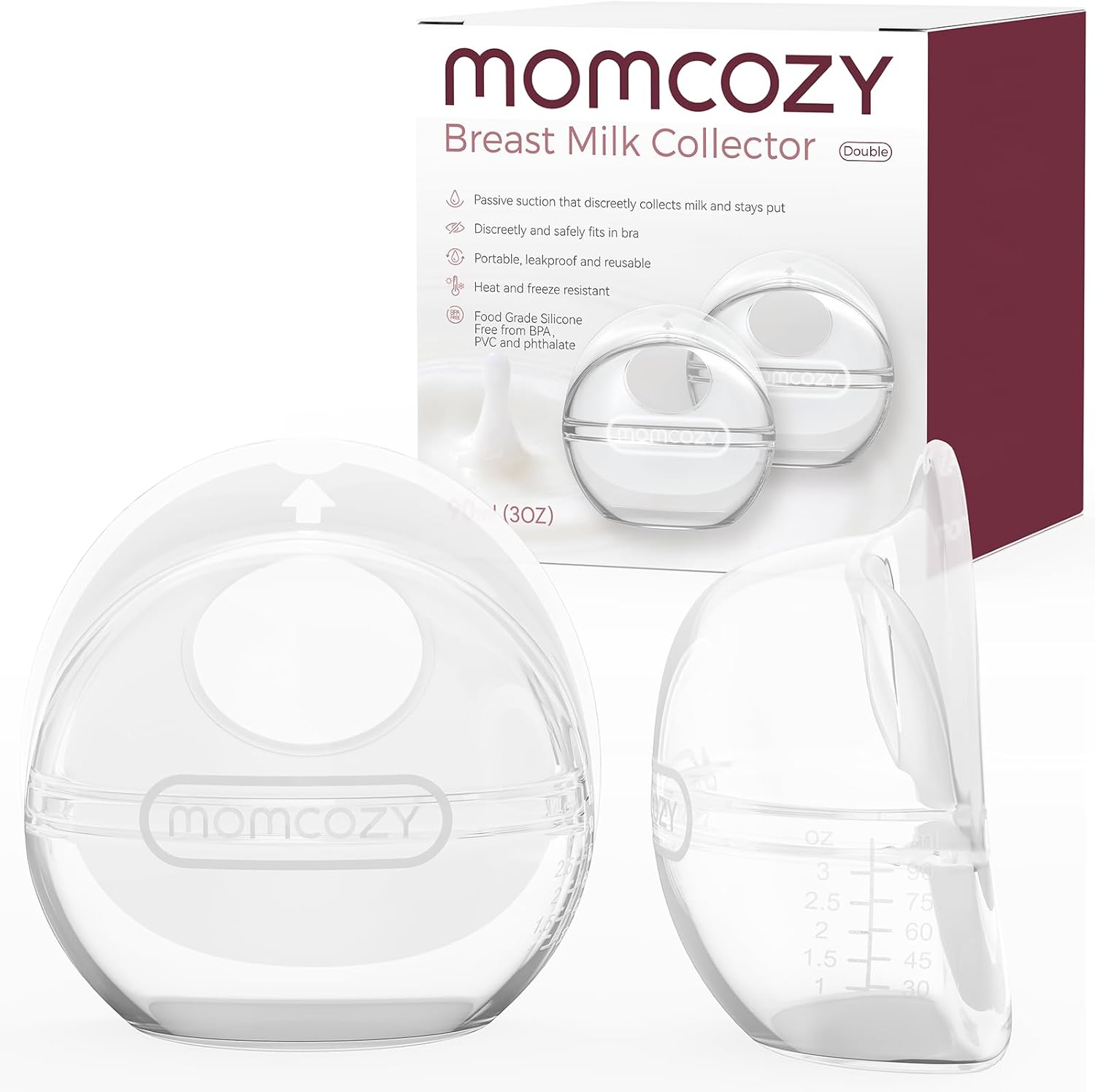 Momcozy Breast Milk Collector front view silicone shells