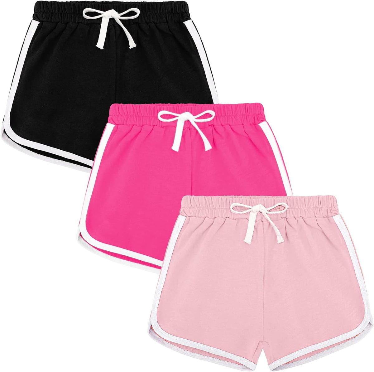 BOOPH 3 Pack Girls Athletic Shorts Kids Teens Running Soccer Dolphin Short - Image 11