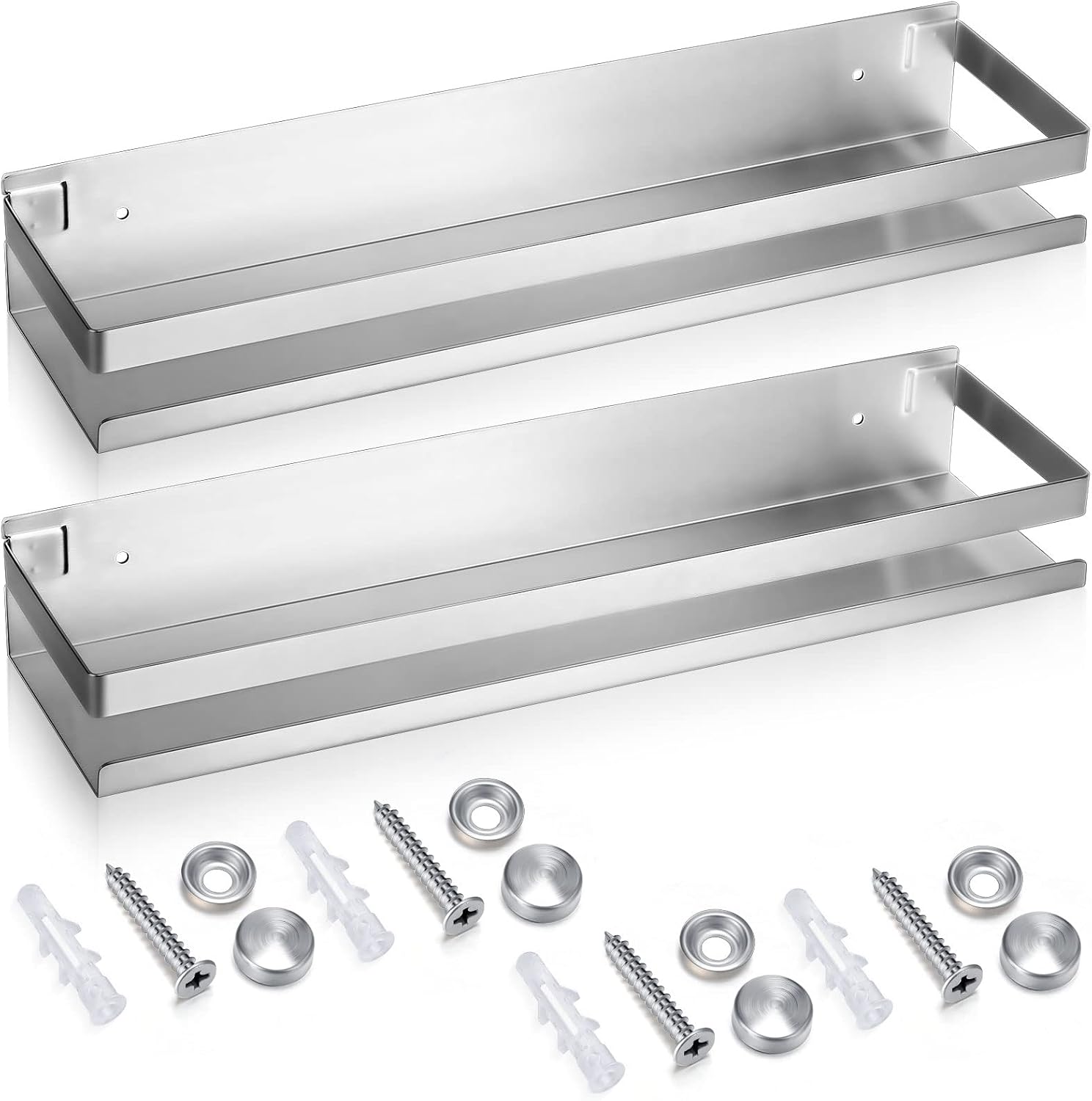 Lallisa stainless steel shelf front view wall mounted storage organizer