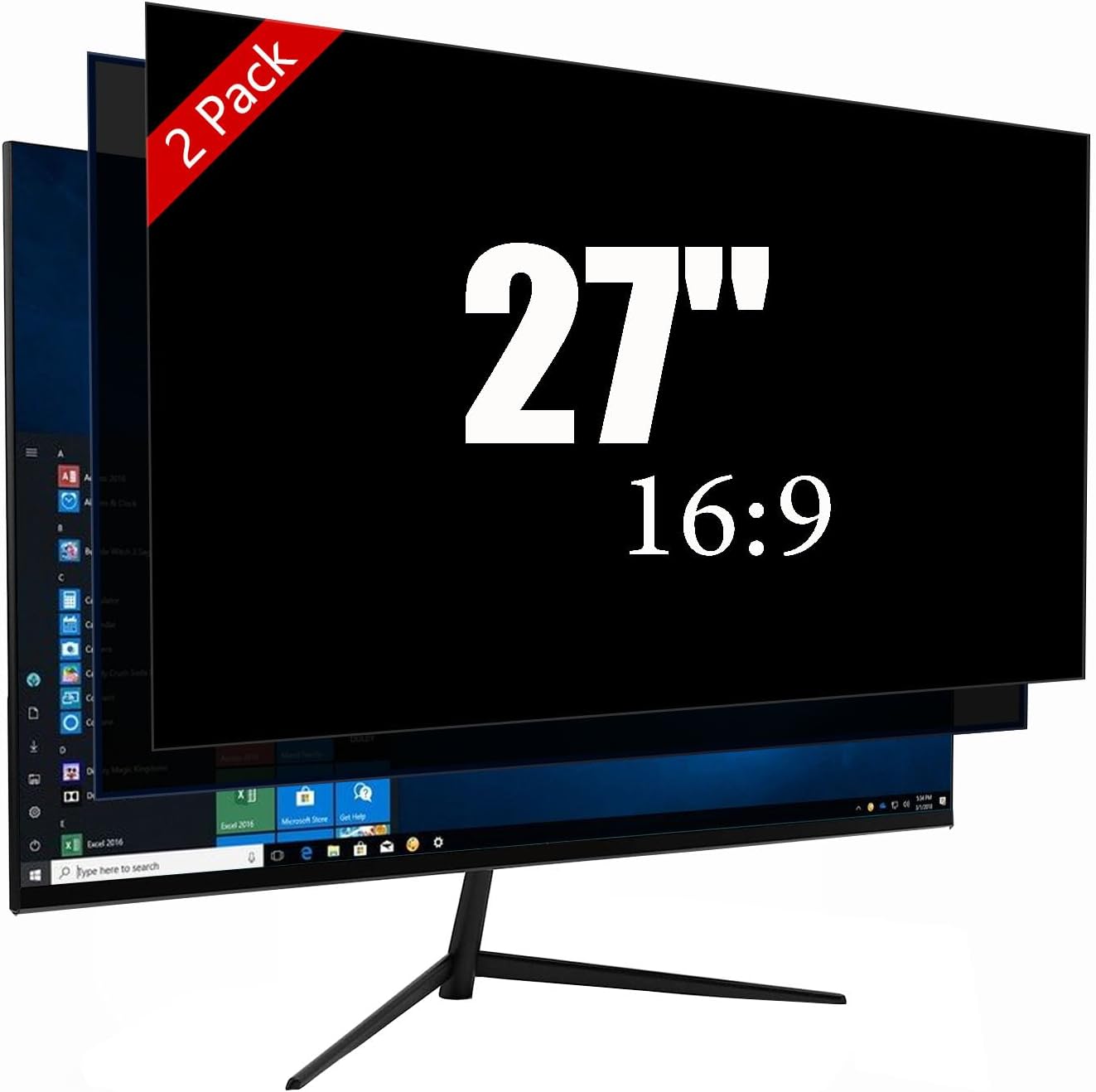 Ceydebne 27 inch privacy screen monitor protector front view on a desktop display.