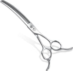 Professional Curved Thinning Scissors for Dog Grooming, 30-Degree Curvature, Japanese 440C for Trimming Dogs Cats and Other Pets face and paws (Curved Thinner) - Image 9