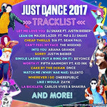 Back cover of the dance rhythm video game detailing gameplay features and track lists.