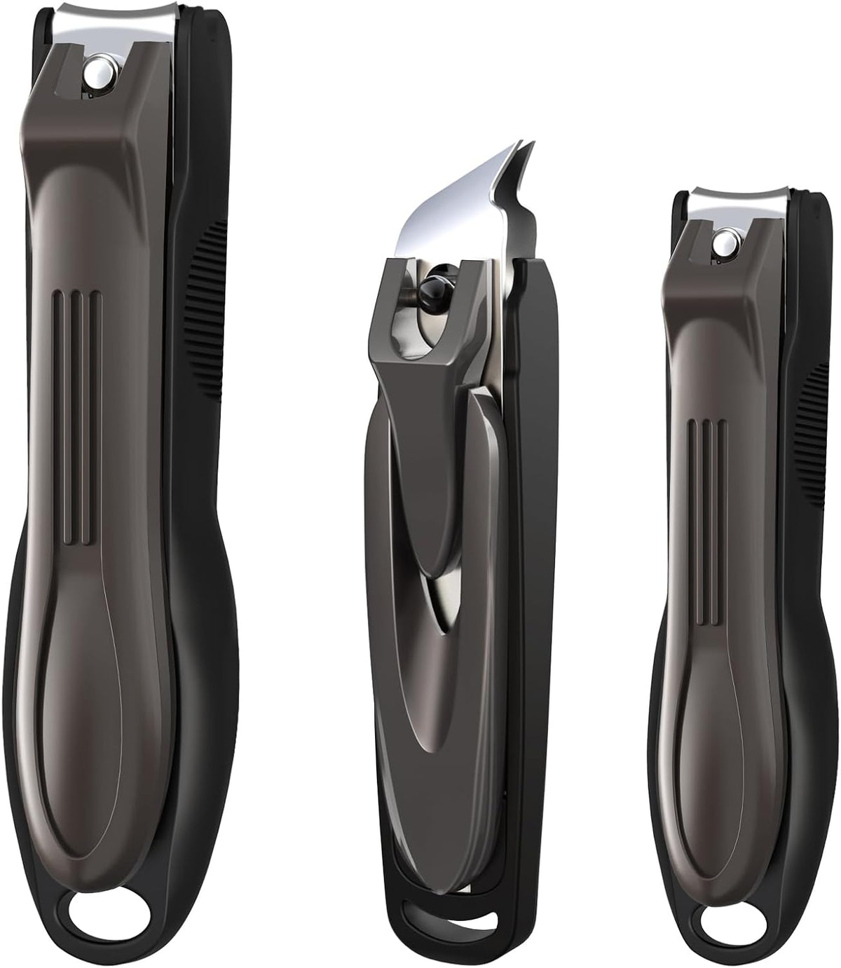 GLAMFIELDS Nail Clippers with No Splash Storage Box, Large Fingernail Toenail Clipper Detachable Easy Clean Nail Cutter Trimmer with Nail Files for Men & Women, Leather Case Packed Black (1 Pack) - Image 8