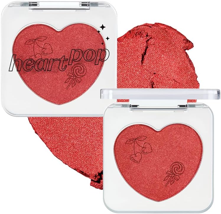 ETUDE Heart Pop Duo Blush, Pink & Beige Orange Cheek Colors, Radiant Glow & Glossy Finish, Blendable Layering Formula, Korean Makeup Artist Collab, Compact 0.2 oz - Envy Bloom - Image 9