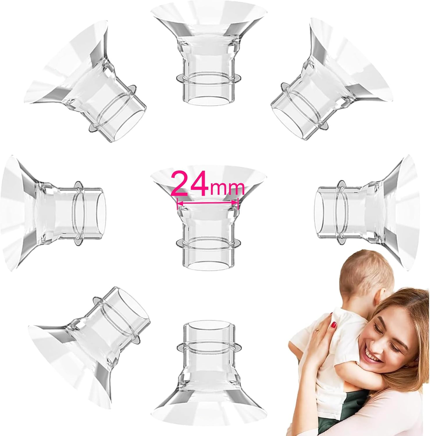 Lozaeve 24mm flange insert front view for breast pumps