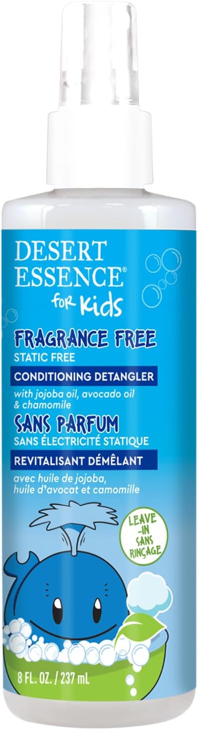 Desert Essence Kids Conditioning Detangler back label and ingredients