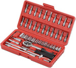 G-PLUS 1/4 inch ratchet wrench socket tool set front view