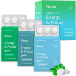 Neuro Energy and Focus Gum variety pack front view for mental clarity.