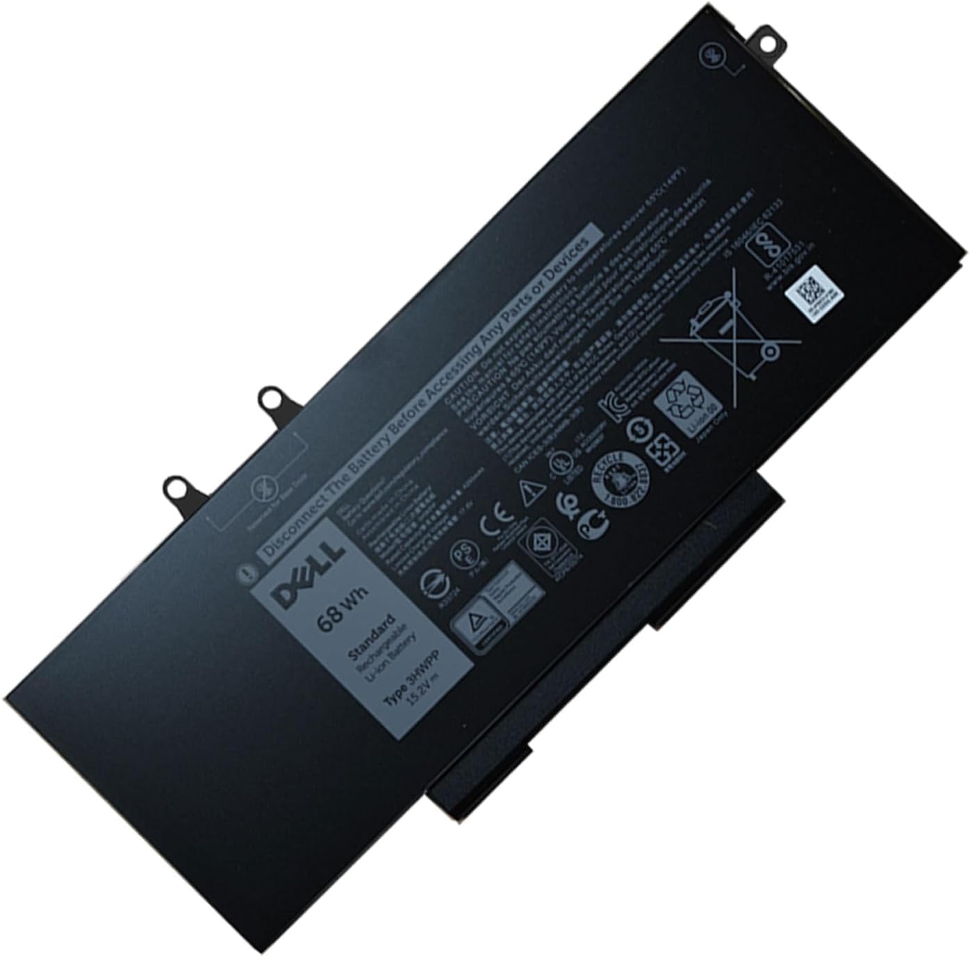 SNI 3HWPP laptop replacement battery front view displaying product label and technical specifications