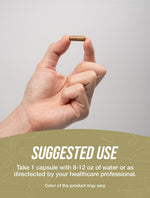 Close up of BulkSupplements Cordyceps bottle branding and dosage