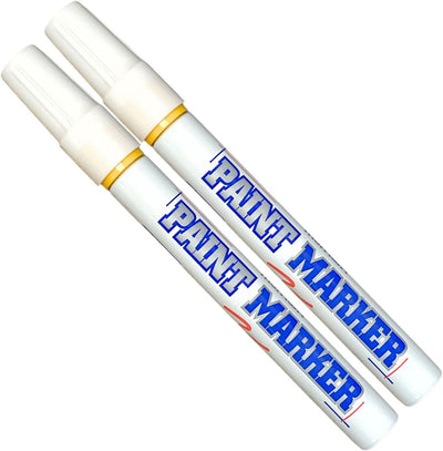 Paint Markers Oil-Based Pen Permanent Waterproof Car Tire Tread Rubber Metal - 2 pcs (Yellow) - Image 1