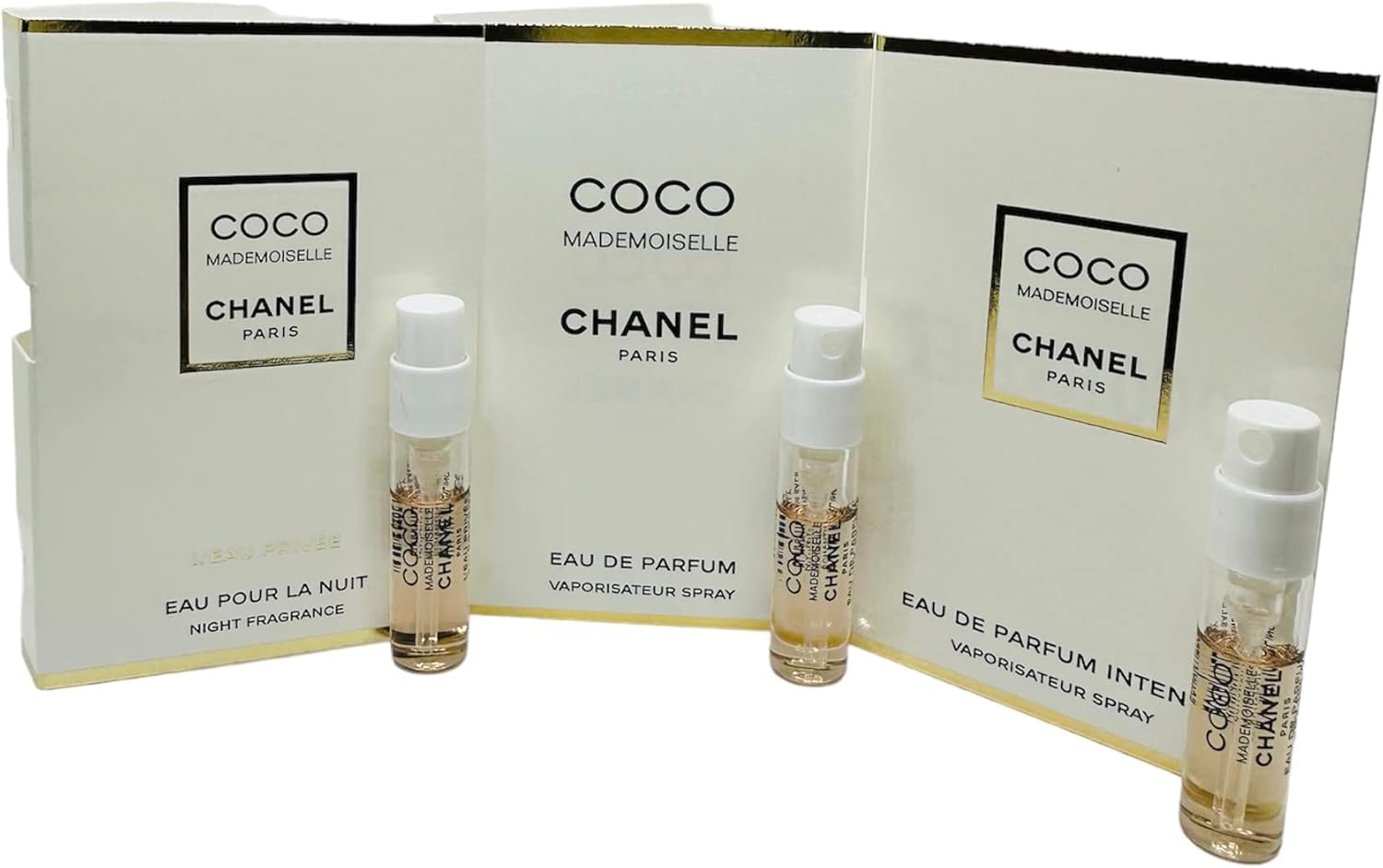 CHANEL Coco Mademoiselle Collection 3 Vial Sample1.5ml each (1 EDP/1 Intense/1 L'eau Privee) - Image 1