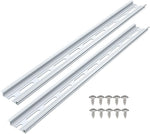 Vamrone aluminum DIN rails front view showing slotted top hat profile