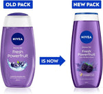 Nivea body wash label details showing 250 milliliters volume
