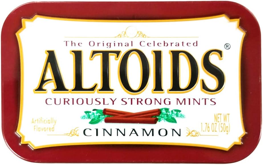Altoids Curiously Strong Mints Cinnamon flavor classic metal tins for fresh breath