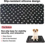 Top view of pink rectangular plush dog sleeping mat