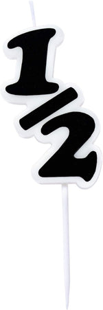 Over The Line half birthday candle front view cake topper