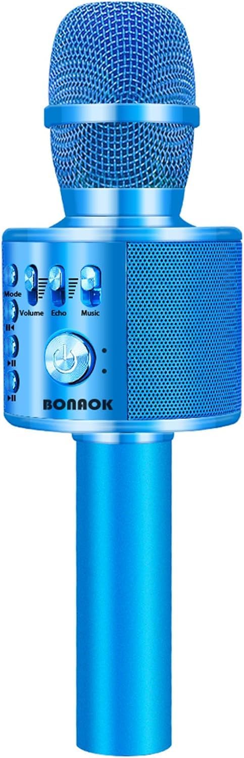 BONAOK wireless bluetooth karaoke microphone front view