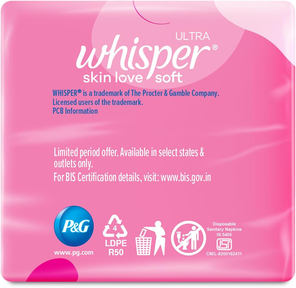Whisper Ultra Soft Sanitary Pads - 15 Pieces (XL) - Image 9