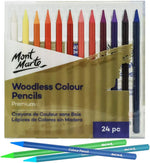 Mont Marte woodless watercolour pencils 24pc front view packaging
