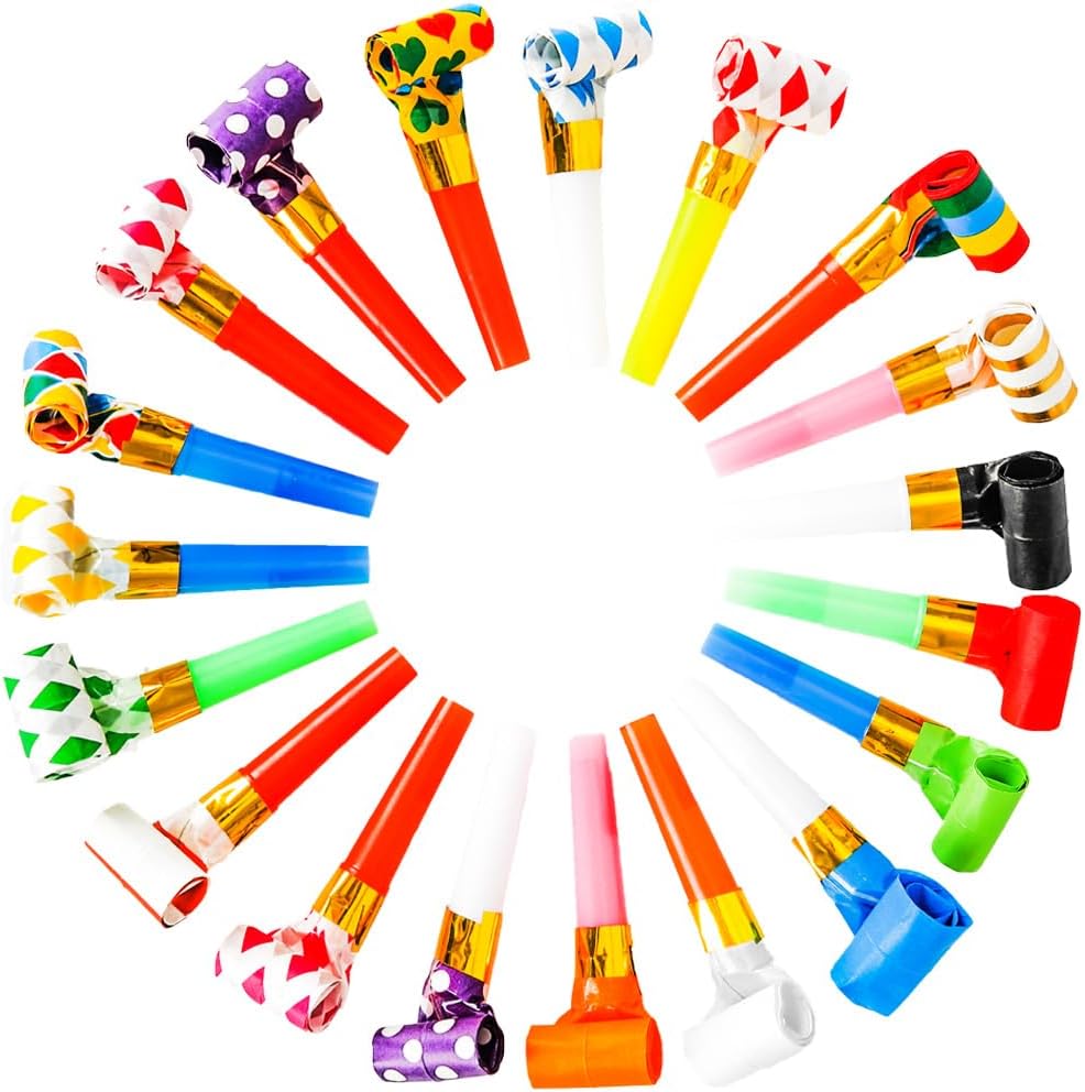 Chshhuao 50 pieces funny birthday party blowouts front view