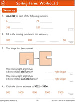 Year 4 mathematics practice book side profile binding view