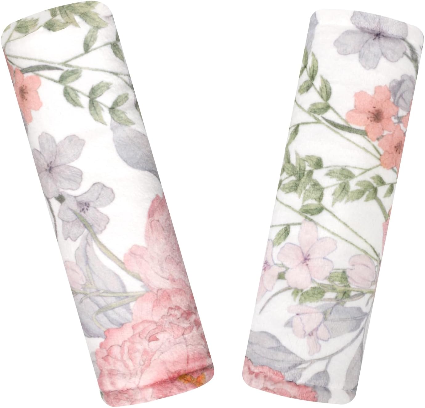 HNHUAMING pink floral car seat strap pads front view