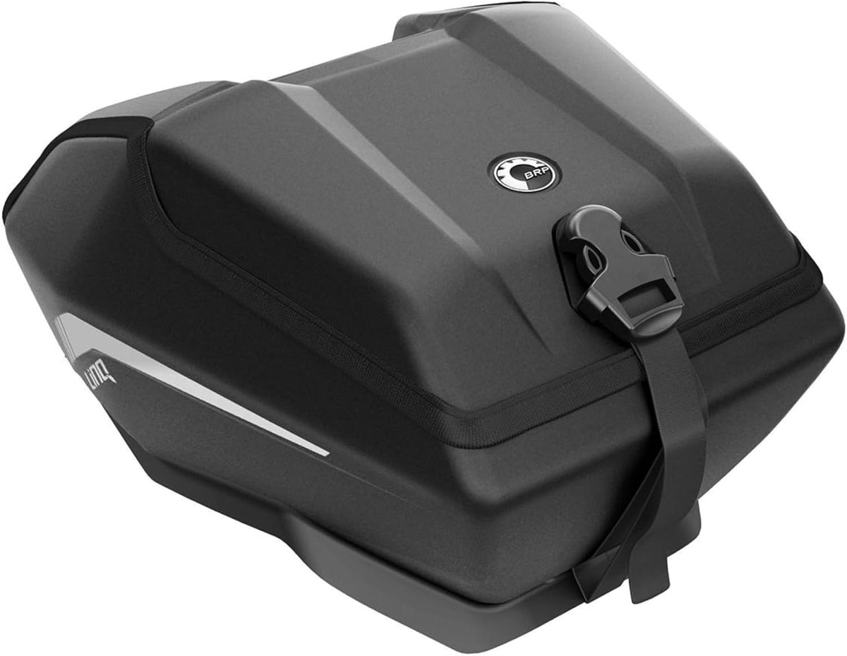 Ski-Doo LinQ Black Eleven Liter Trail Seat Bag premium cargo storage front view