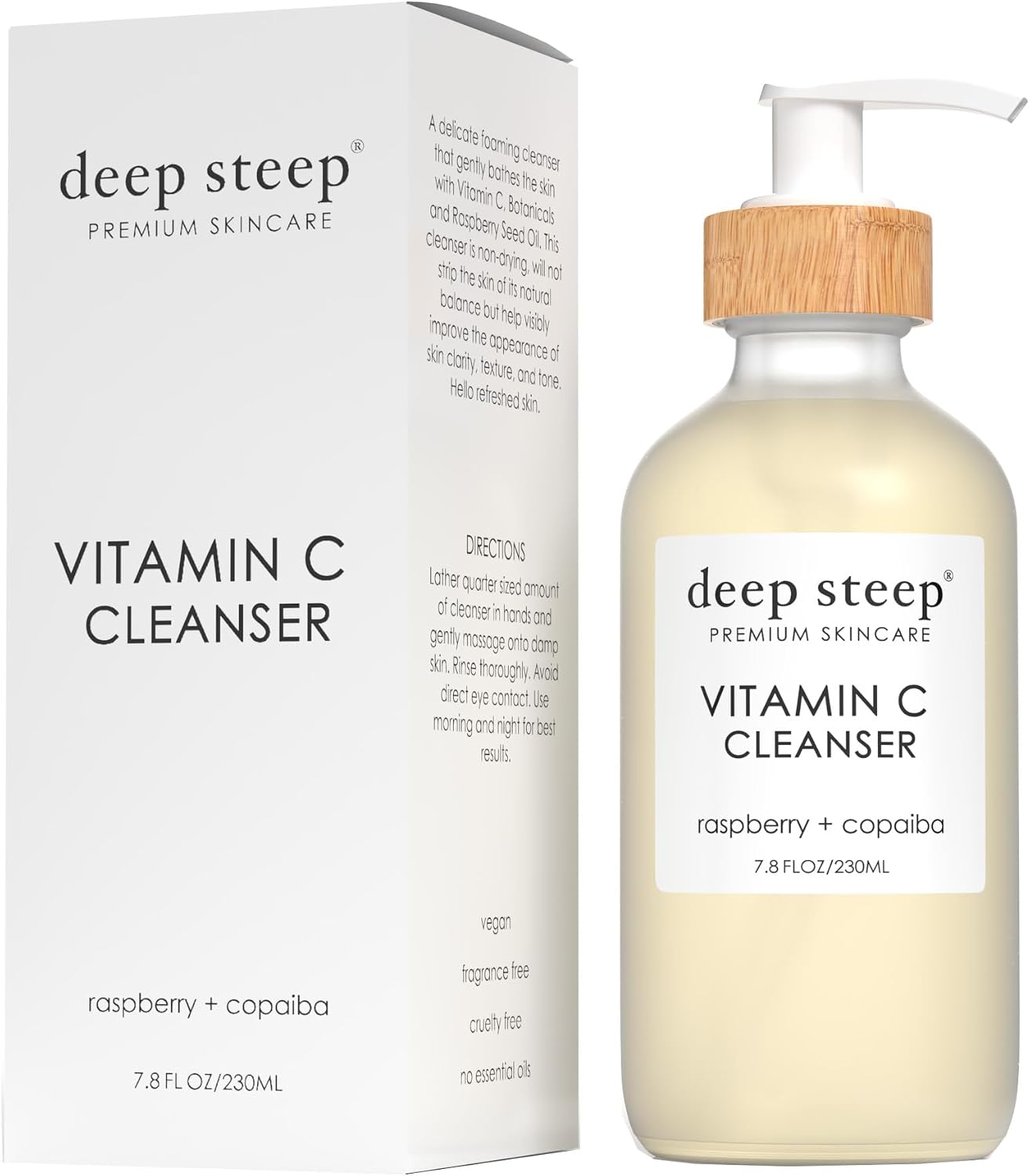 Deep Steep Vitamin C Face Cleanser front view bottle