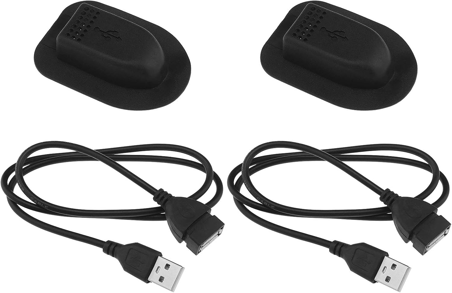 The Lord of the Tools USB 2.0 charging cable front view and panel mount components.