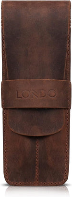 Londo Genuine Leather Pen and Pencil Case with Tuck in Flap, Stationery Bag - Two compartment - Image 11