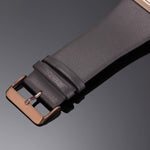 SIBOSUN square watch leather band buckle detail