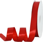 Toniful 7/8 inch red satin ribbon roll front view