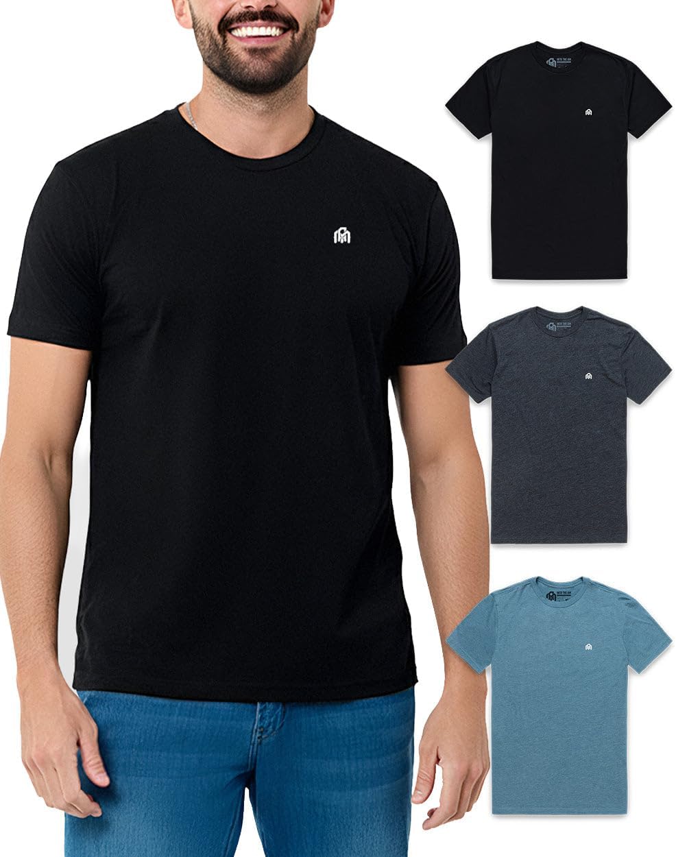 Mens T Shirts Soft Cotton Crew Neck Athletic Fit Casual Tees S-4XL | Soft cotton blend casual tee shirts with 4-way stretch - tag-free athletic fit for gym, work & casual everyday wear. - Image 11