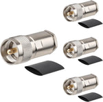 Mookeerf PL259 Coax Connector 4 pack front view