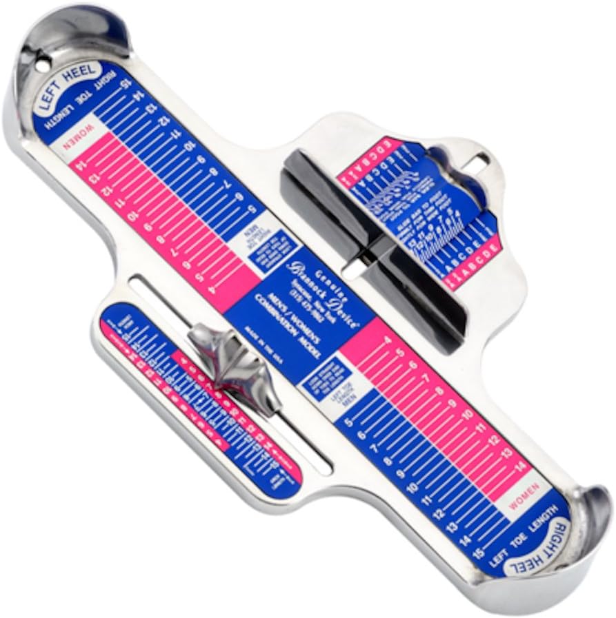 Brannock Devices Combination Measuring Device front view foot sizing tool