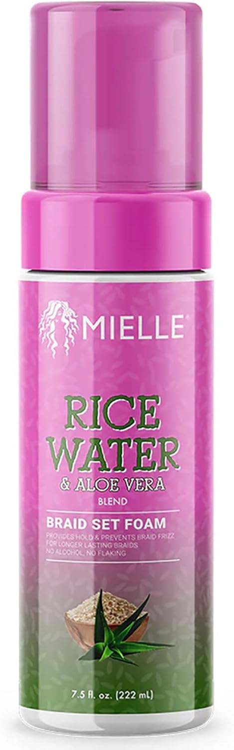 Mielle Organics Rice Water and Aloe Vera Braid Set Foam front view twin pack