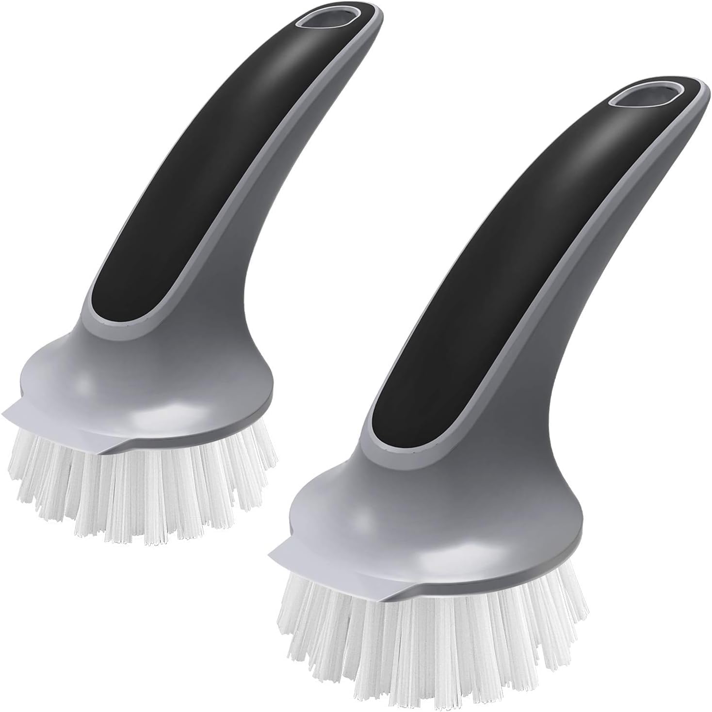 MR.SIGA Pot and Pan Cleaning Brush front view showing durable black and grey kitchen dish scrubber