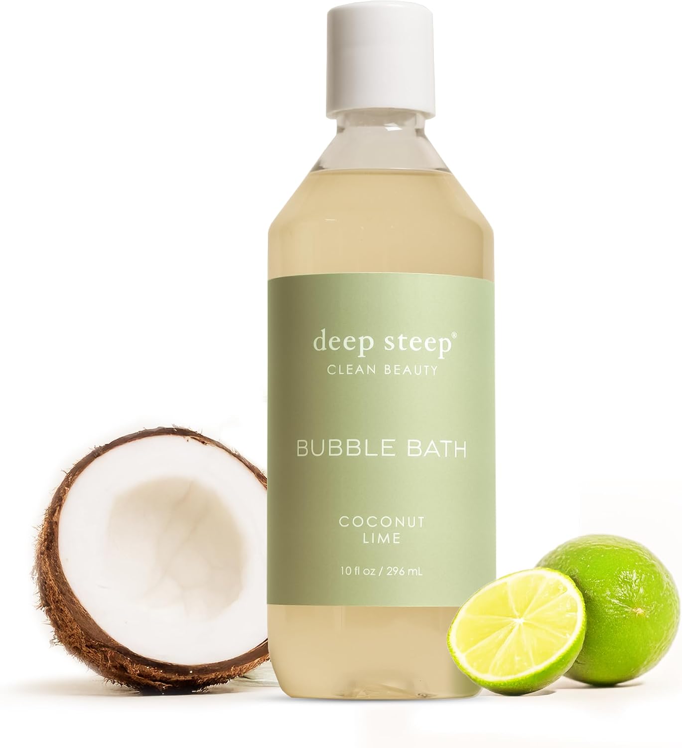Deep Steep bubble bath coconut lime front view bottle