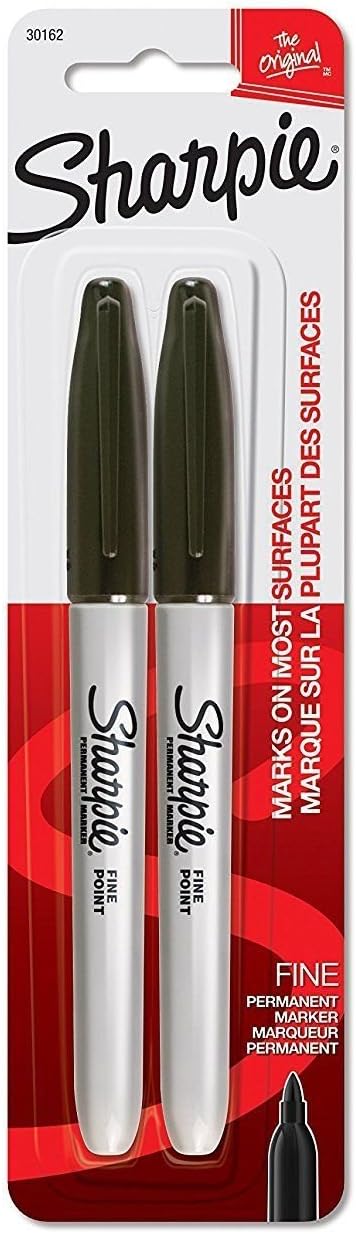 Sharpie 30162PP black permanent markers blister pack layout
