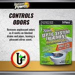 Close up of Instant Power septic system treatment packets.