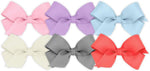 Wee Ones Girls' 6 Piece Set of Bows, Solid Grosgrain Variety Pack on a WeeStay No-Slip Hair Clip, Mini, Red, Orange, Yellow, Navy, Green, Purple - Image 14