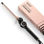 WEEYUM small curling iron front view showing 3/8 inch ceramic barrel