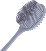DNC Silicone Back Scrubber for Shower Bath Body Brush with Long Handle (Gray) - Image 9