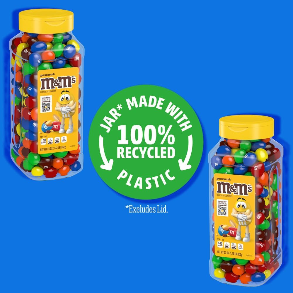 Pack of two imported peanut chocolate party size jars with green character on label