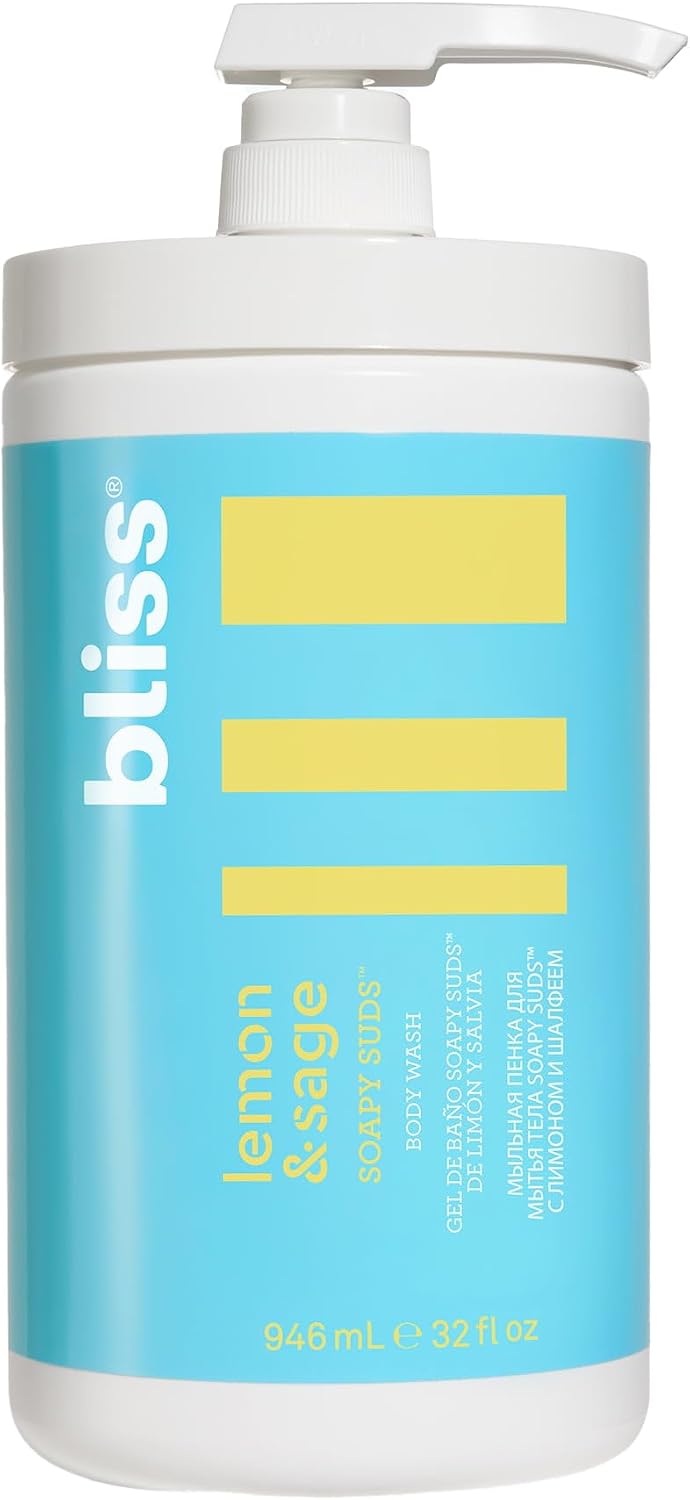 Bliss Lemon and Sage Soapy Suds Body Wash 32 Fluid Ounces front view