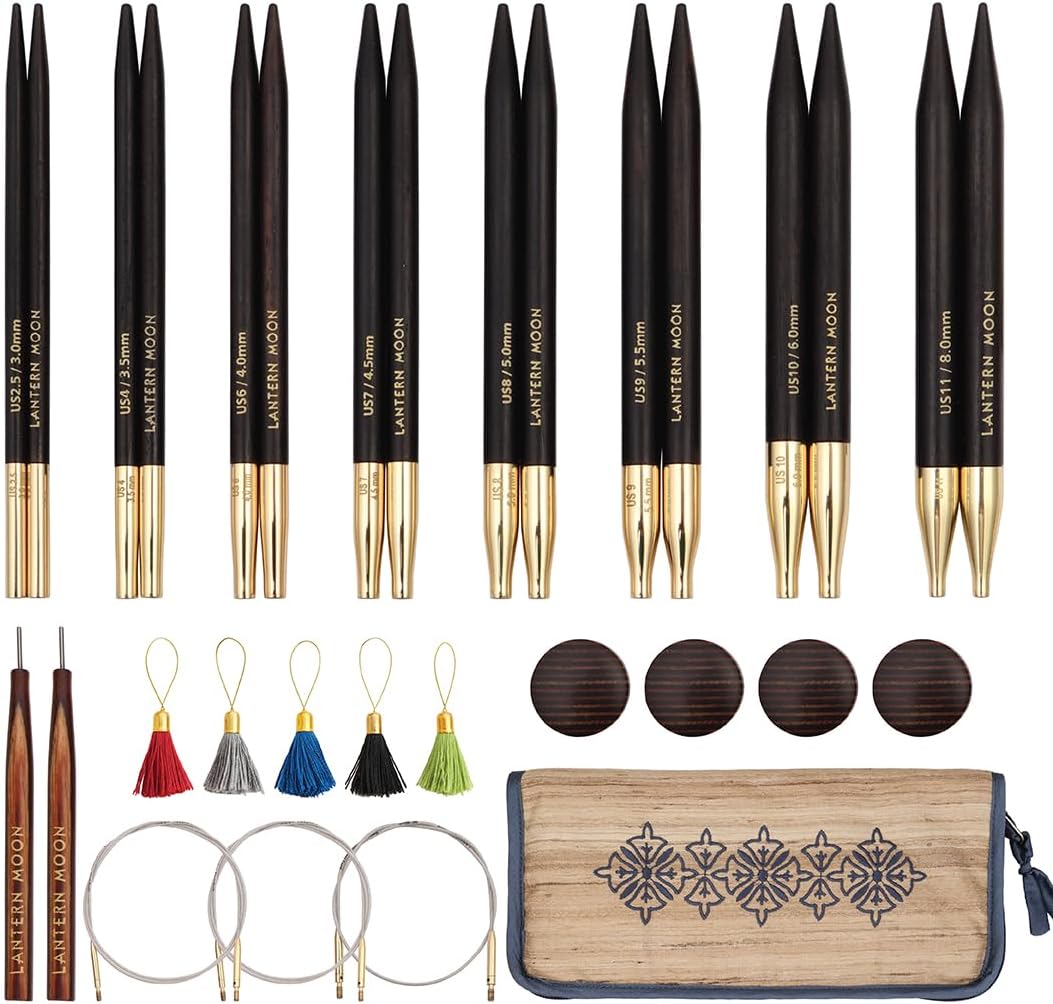 Lantern Moon Charm Interchangeable Needle Set 5" (13 cm) | 5 US Sizes (2.5 to 8) - Image 11