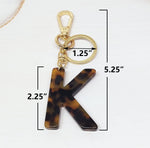 Junyuerly gold initial key ring angled perspective